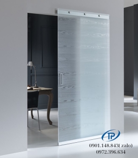 Cửa kính cường lực 1 cánh lùa trượt - Mẫu 26