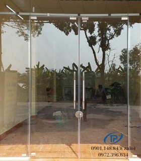 Cửa kính cường lực 2 cánh lùa trượt - Mẫu 9