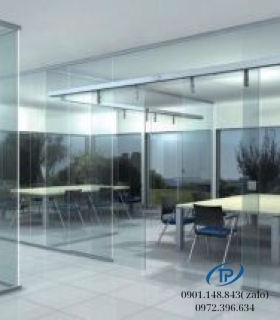 Vách kính cường lực văn phòng mẫu 11