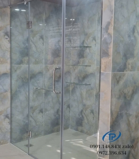 Vách ngăn phòng tắm cửa mở bản lề - Mẫu 04