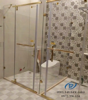 Vách ngăn phòng tắm cửa mở bản lề - Mẫu 07